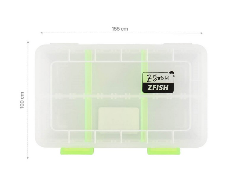 ZFISH Krabička Z-Box S je klasická, univerzální, průhledná krabička/tackle box od české značky ZFISH. Tento organizér disponuje dostatečným prostorem a přihrádky si přizpůsobíte dle potřeby pomocí vyjímatelných přepážek. Bezpečné uzavírání, nebo nechtěné otevření zajišťují dva zavírací klipy.   • Klasický, univerzální tackle box/organizér z čirého materiálu • Nastavení velikosti přihrádek podle potřeby díky vyjímatelným přepážkám • Bezpečné uzavírání, nebo nechtěné otevření zajišťují dva zavírací klipy • Celkové rozměry: 155 x 100 x 40 mm